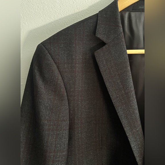 Calvin Klein Gray Extreme Slim Fit Wool Plaid Sport Jacket Blazer - Picture 3 of 11